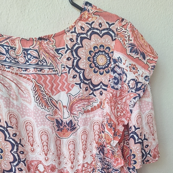 Nurture by Westbound Printed V-Neck Tiered Women's Dress Size L NWT - Picture 7 of 12